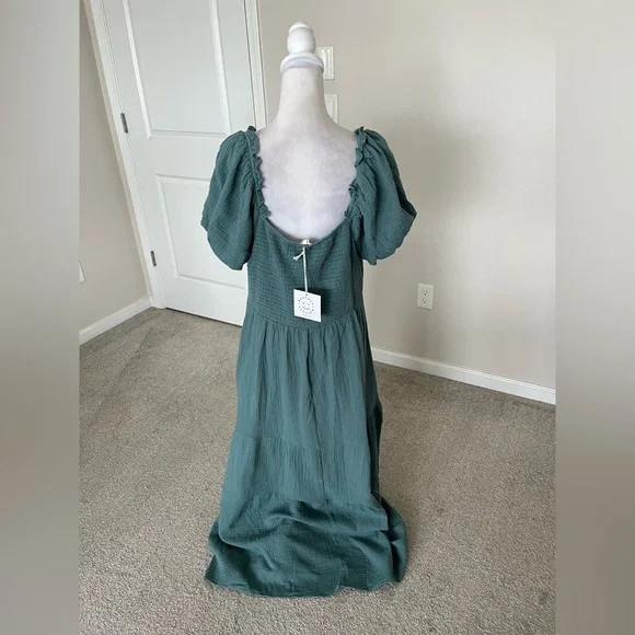 NWT Baevely Green Boho Maxi Dress Size 1X - Picture 2 of 11